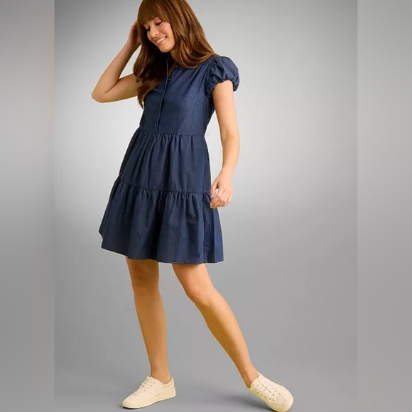 London times Bubble Sleeve A-Line Minidress - Picture 1 of 11